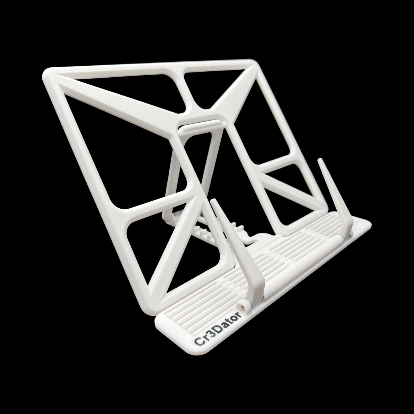 Buchständer in Weiß auf schwarzem Hintergrund