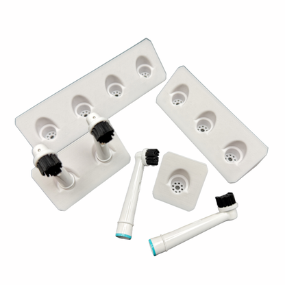 BrushDock – Zahnbürstenkopfhalter für Oral-B ( iO ) & Philips Sonicare - Wandmontage (ohne Bohren)
