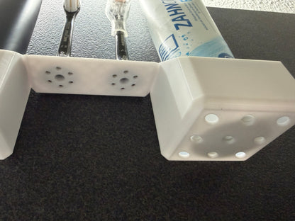 BrushDock Starter-Set – Komplettes Wandhalter-Set inkl. Zahnpasta-Halter (ohne Bohren)