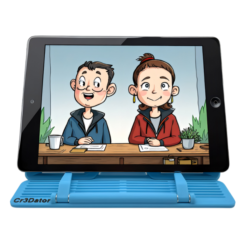 Read Dock Buchständer in Sky Blue mit Ipad